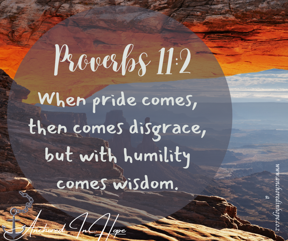 16 Proverbs 112 When pride comes then comes disgrace but with humility comes wisdom. 1