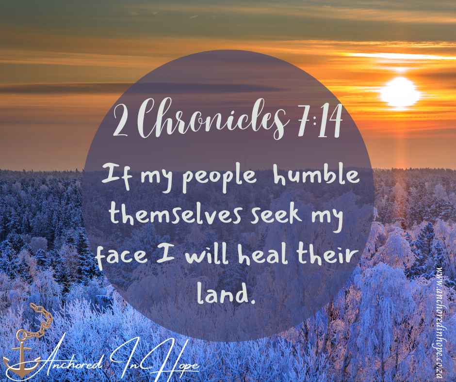 6 2 Chronicles 714 If my people humble themselves seek my face I will heal their land.