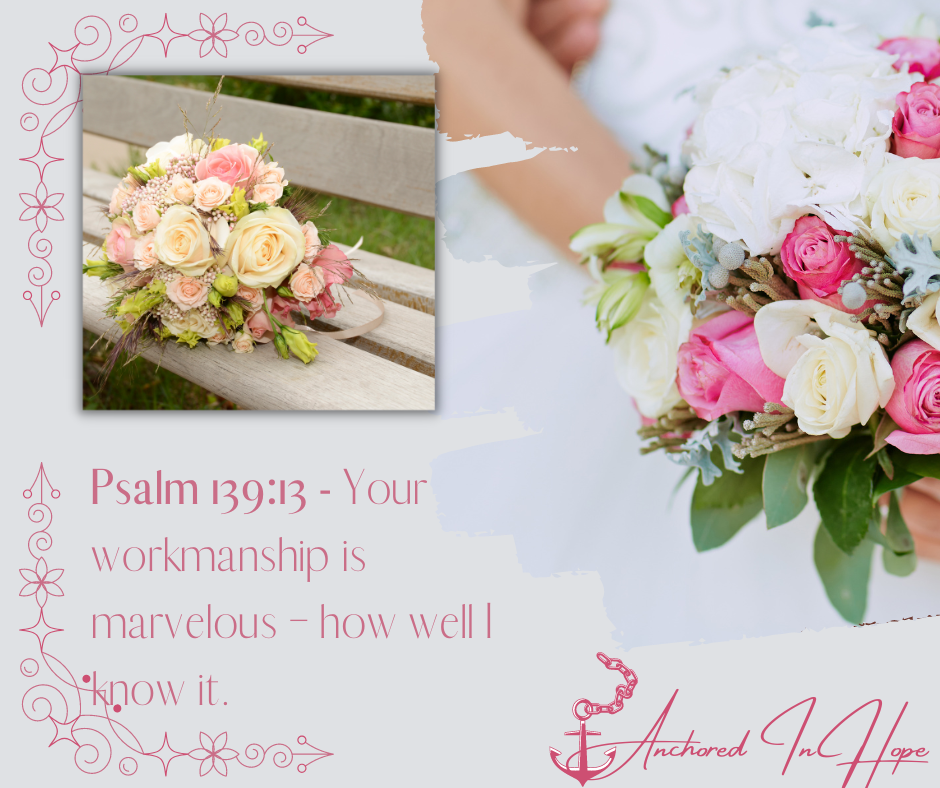 Psalm 13913 Your workmanship is marvelous – how well I know it.